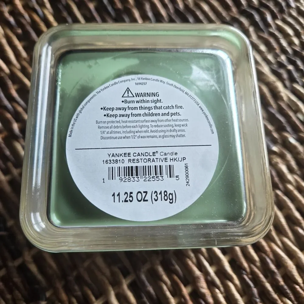 Yankee Candle Well Living Square Jar Wood Lid You Choose the Scent You Want